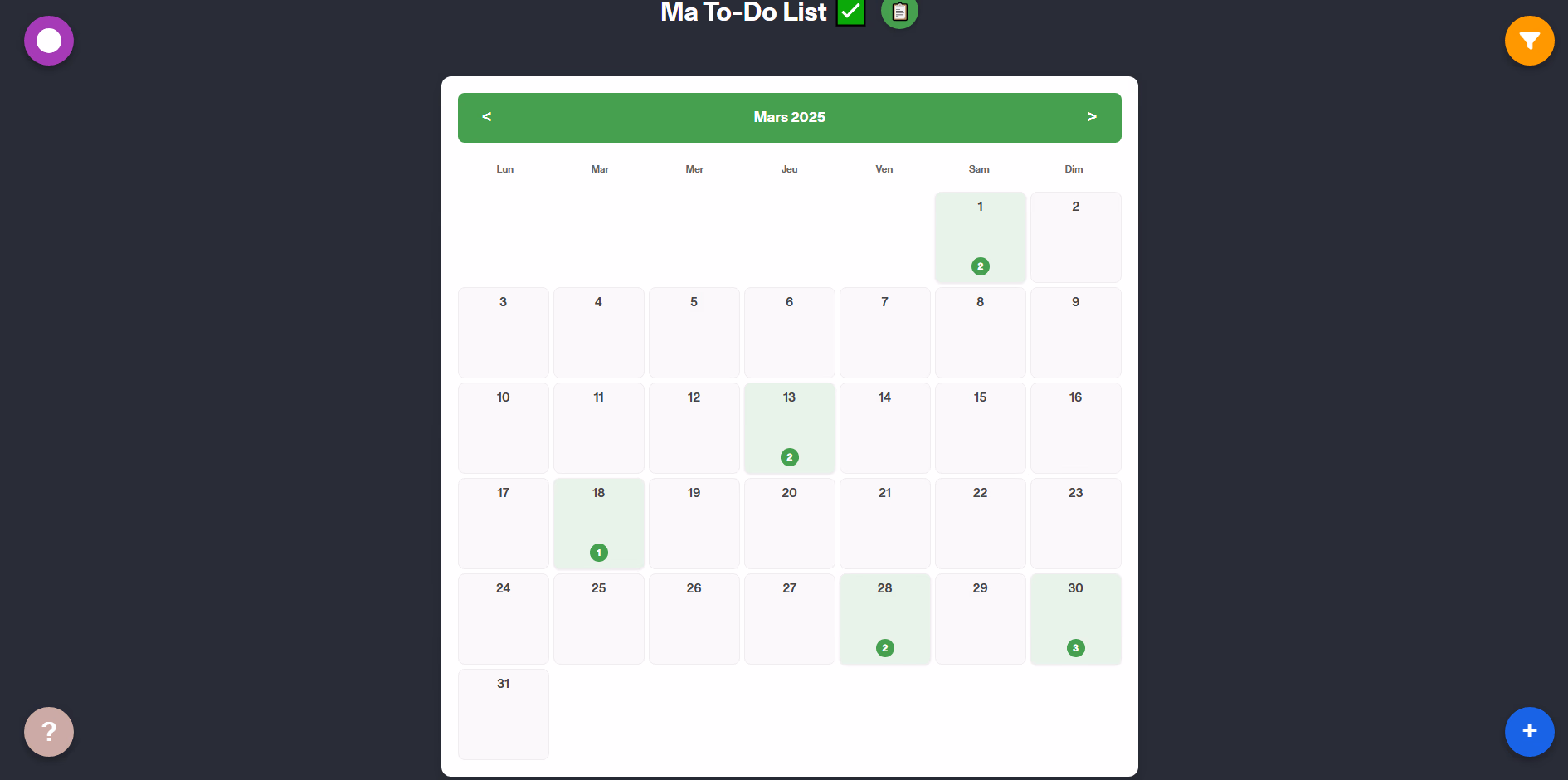 Affichage des tâches expirées