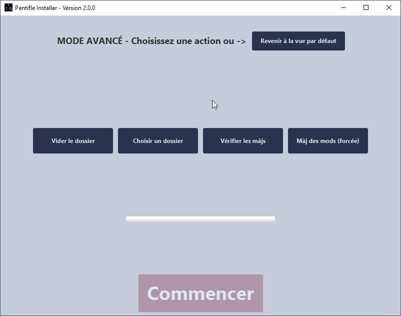 Le mode avancé de l'application