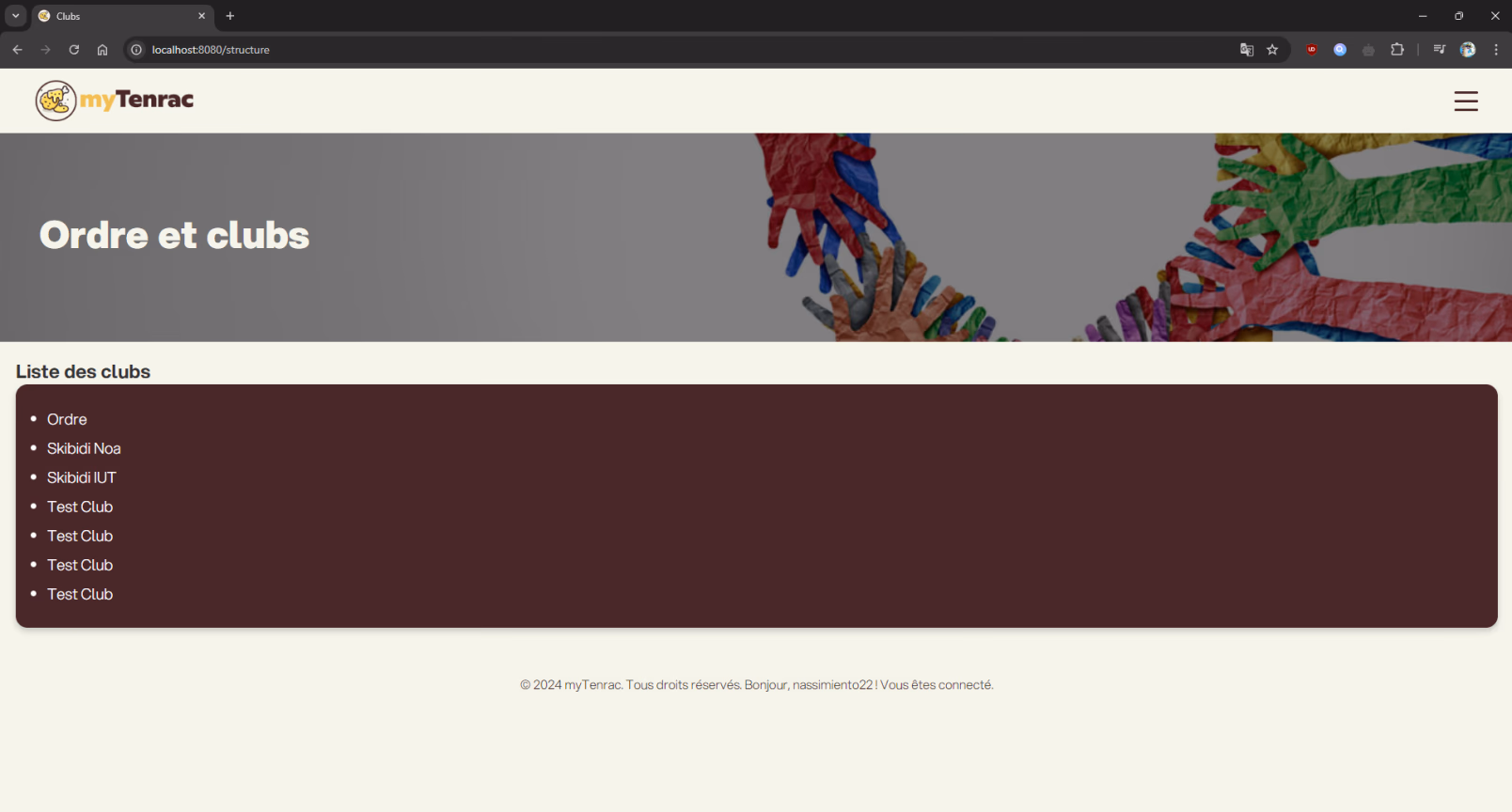 Page des différentes associations de tenders raclette